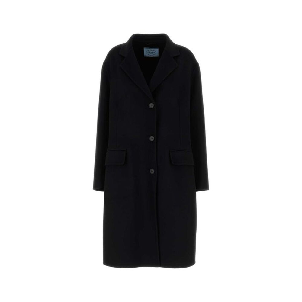 Prada Women Black Wool Blend Coat